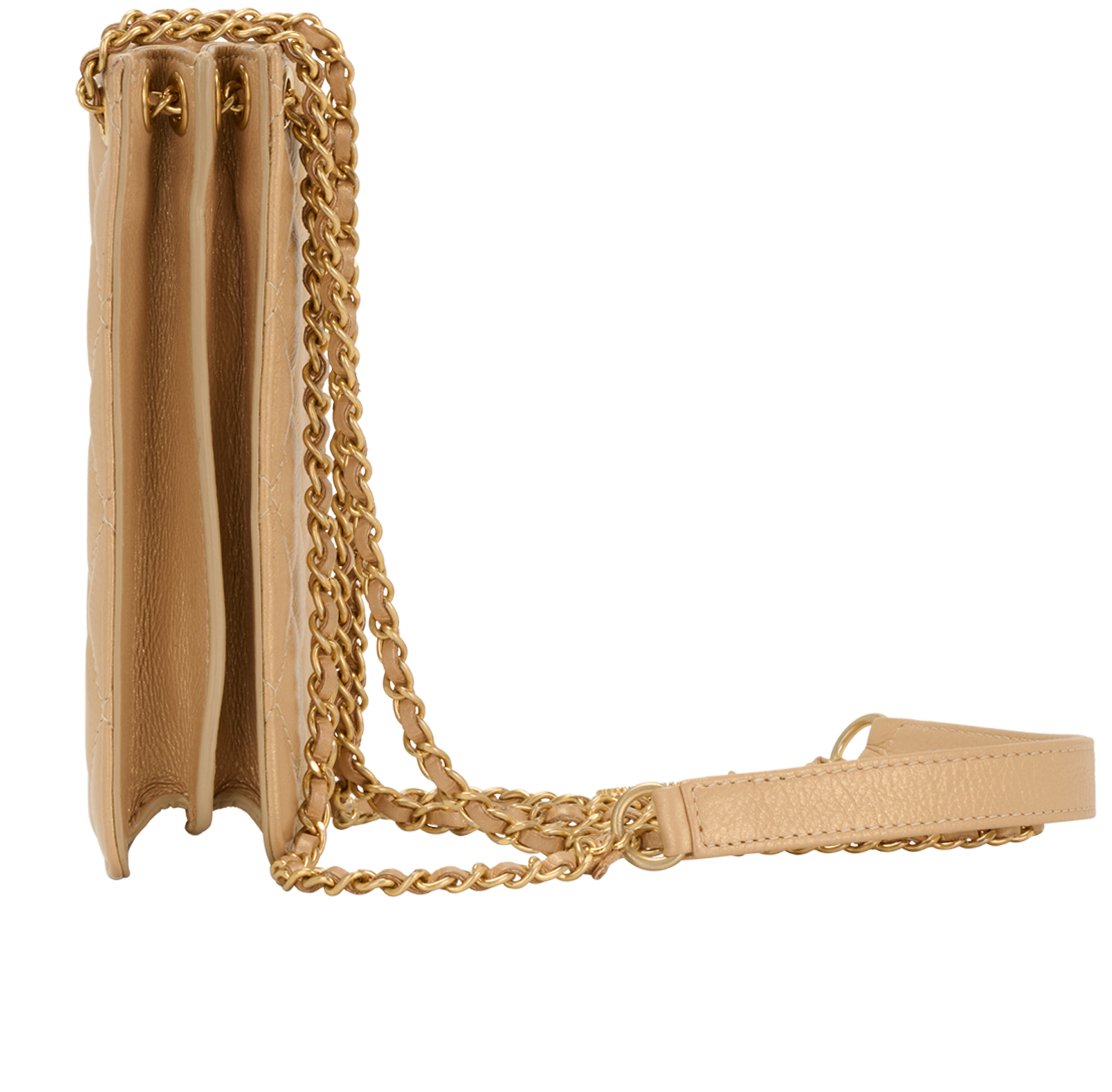 CC Charm Phone Holder Crossbody, &pound;850, Handbags, Gold, Leather, Bottom view